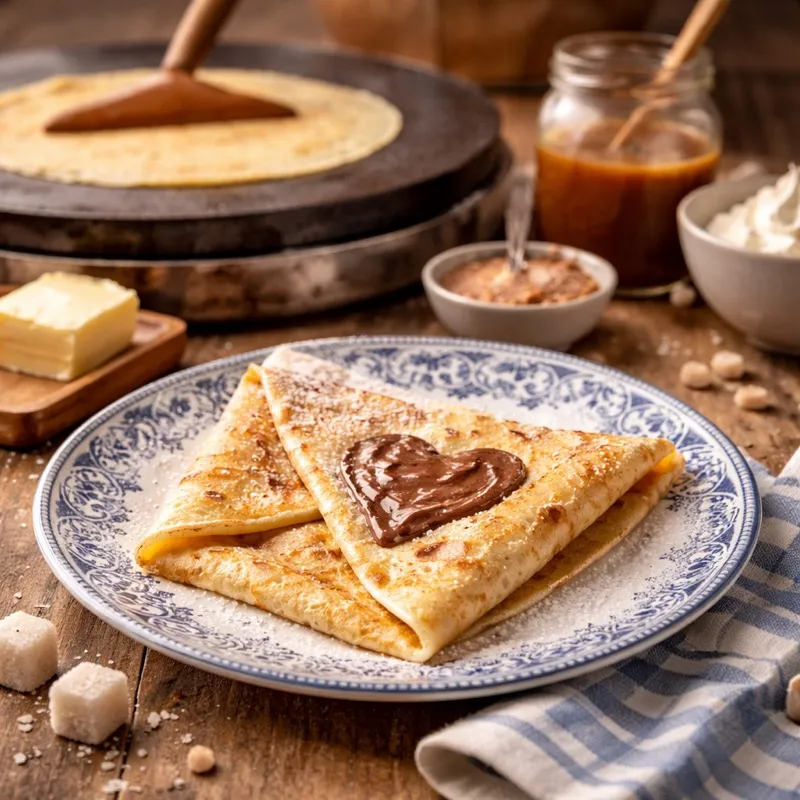 Crêpe s čokoládovým srdcom